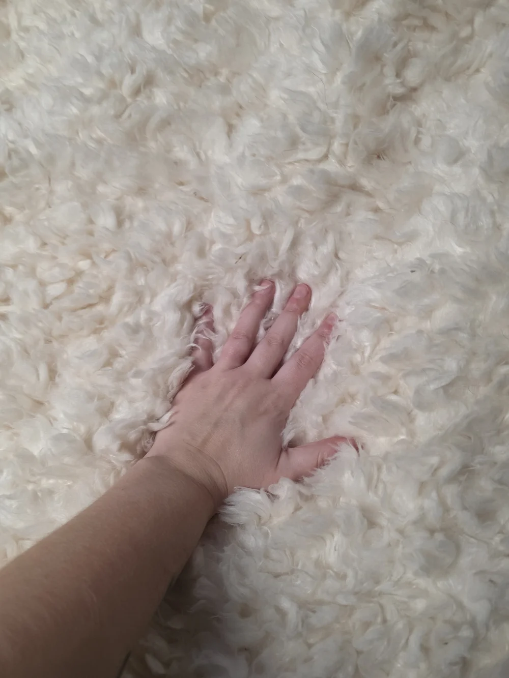 Coma Inducer Plush Faux Sheepskin Bedspread - Cream